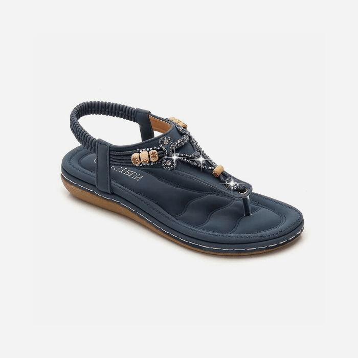 SANDALES ÉTÉ FEMME - TALON PLAT BLEU / 35