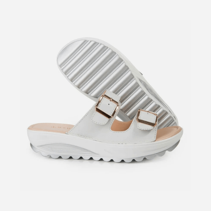 SANDALES ORTHOPÉDIQUES FEMME COMPENSÉES BLANC / 35