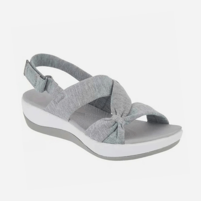 SANDALES ORTHOPÉDIQUES FEMME TRESSÉES GRIS / 35