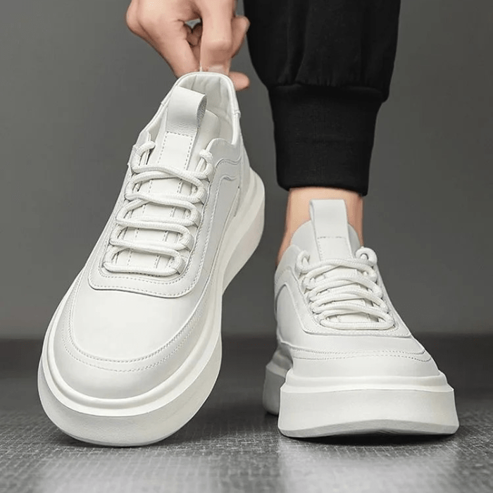 SNEAKERS BLANCHES HOMME À SEMELLE ÉPAISSE